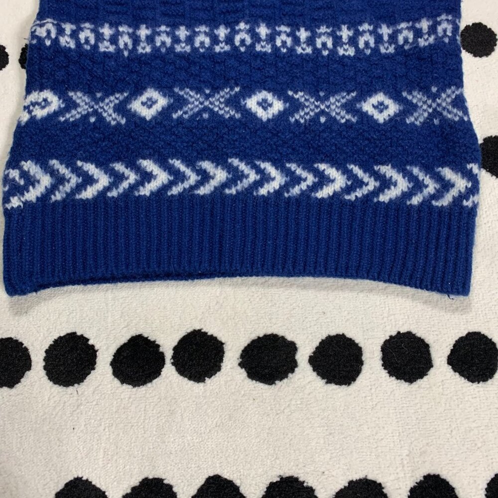 Gap Vintage 90s Fair Isle Nordic Sweater Small Blue Wool Heavyweight Chunky Knit - Picture 7 of 12